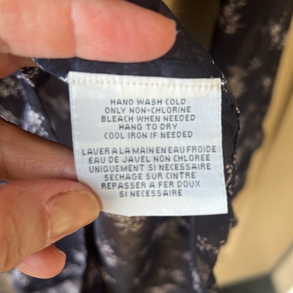 Denim & Supply Ralph Lauren Women's Boyfriend Button Down Shirt Sheer Navy Flora - Picture 6 of 9